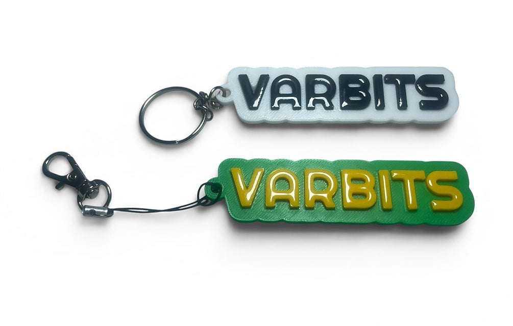 Custom 3D printed name keychain with personalised colours with UV Resin