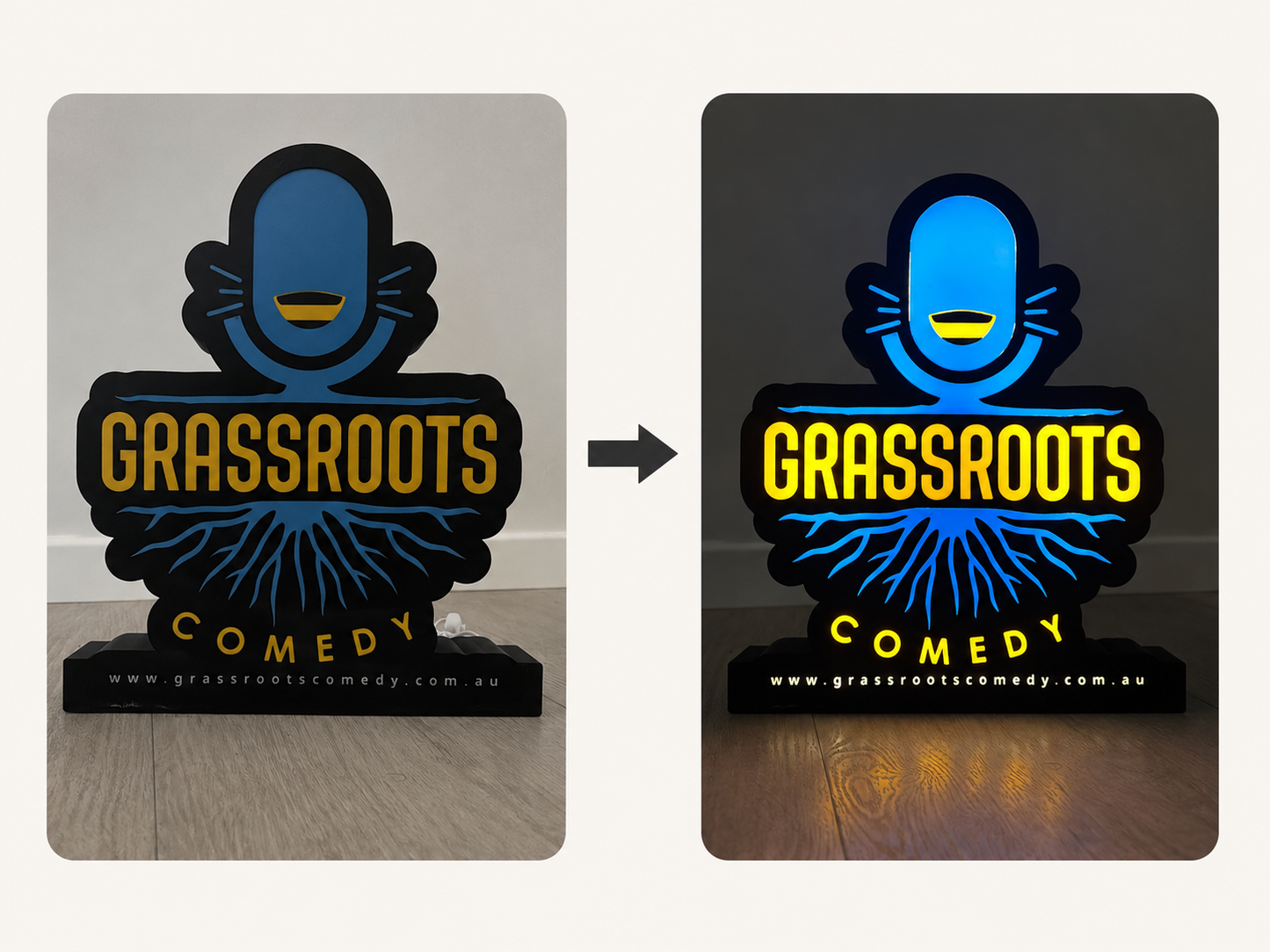 Custom 3D printed light box with personalised design