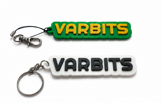Custom 3D printed name keychain with personalised colours